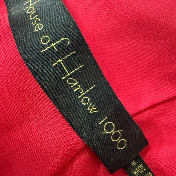 House of Harlow 1960 Pink Pleated Halter Sheath Dress Size M - Picture 2 of 9